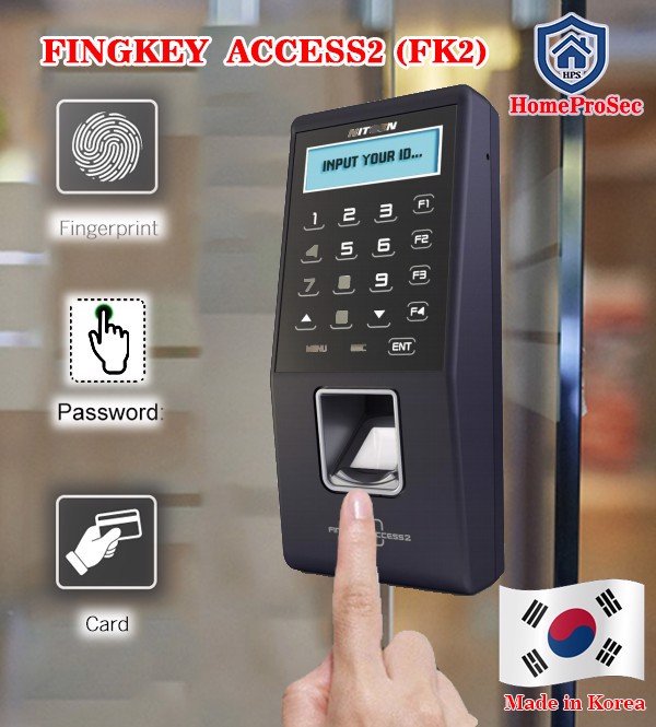 Bộ khóa 02 vân tay 100 User Hàn Quốc -Made in Korea ( FK2-T1 P8-UPS)