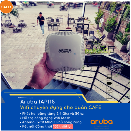 Bộ phát wifi chuyên dụng Aruba 115 chịu tải cao