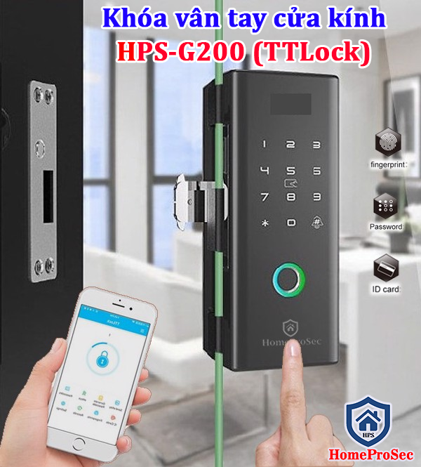 Khóa vân tay cửa kính G200 (ttlock)