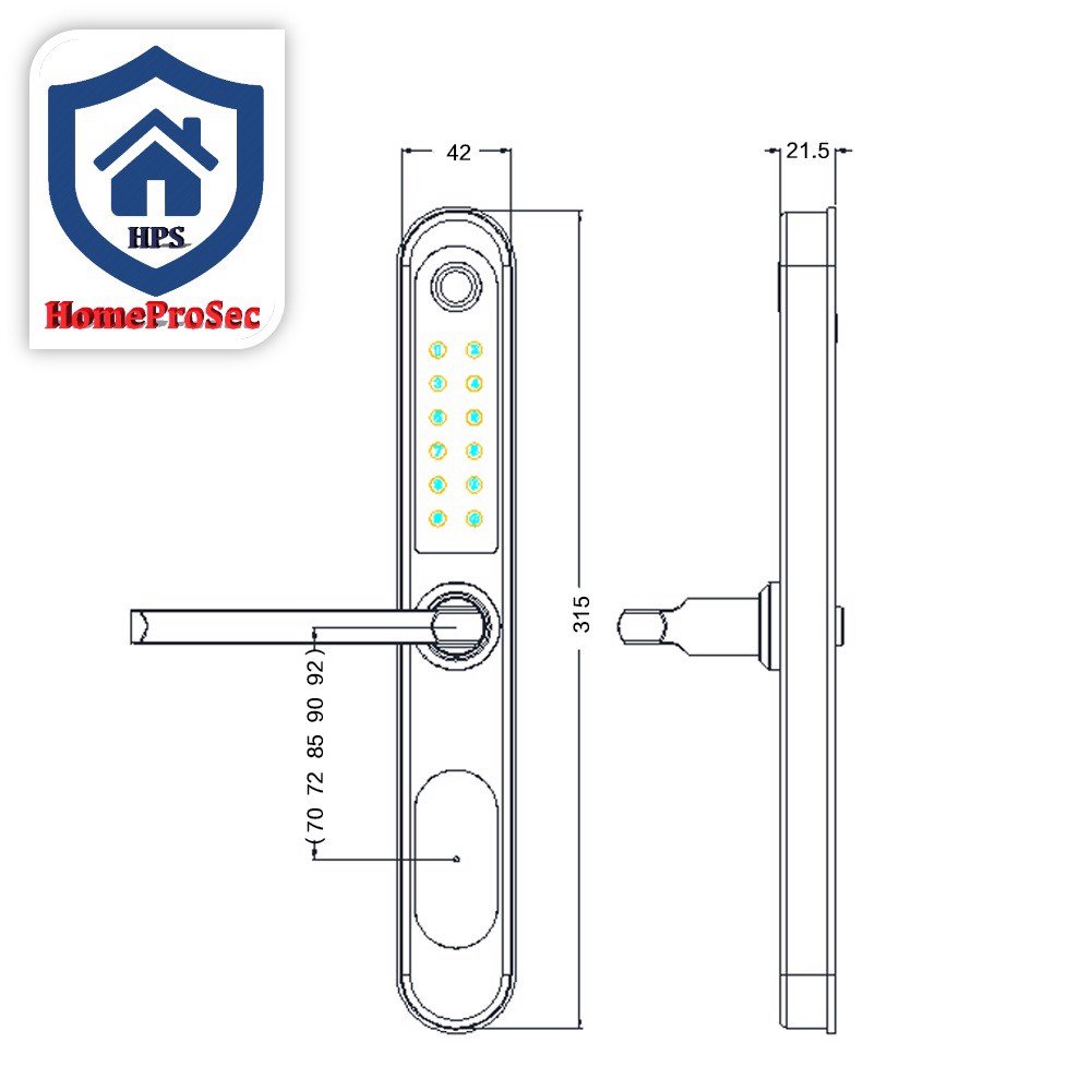 Khóa vân tay cửa nhôm Xingfa HomProSec HPS - 3367